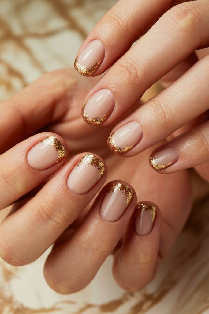 Golden Glitter Tips Sparkle Without Overdoing It ✨