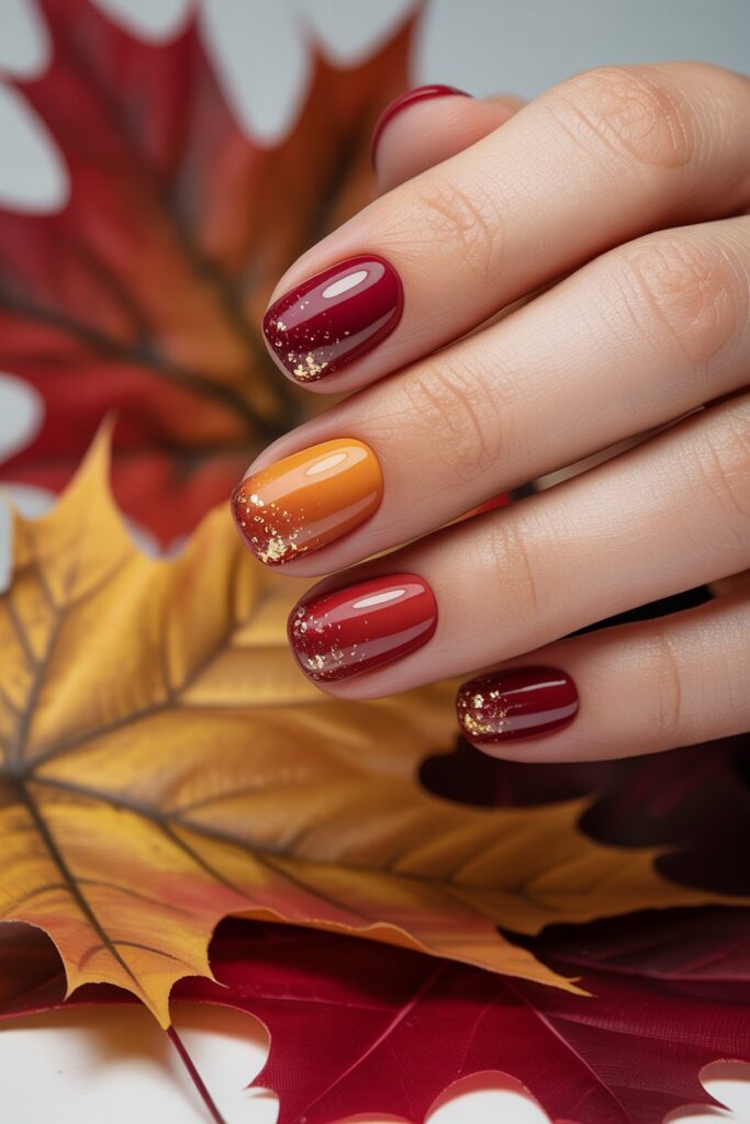 Gradient Fall Nails The Ombre Effect