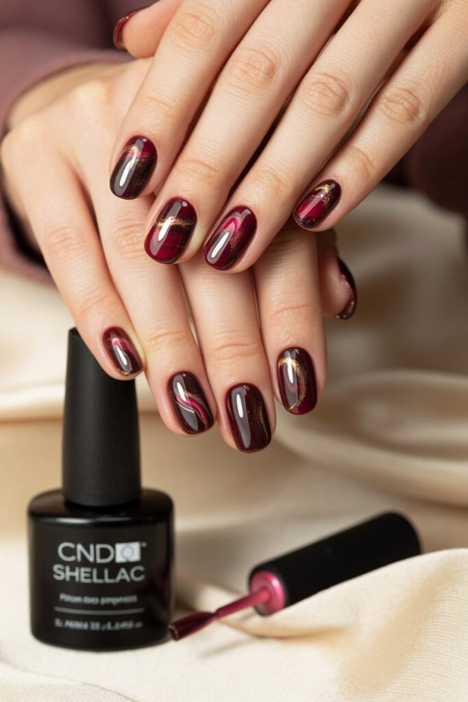 Marbled Fall Nails Elegant & Effortless