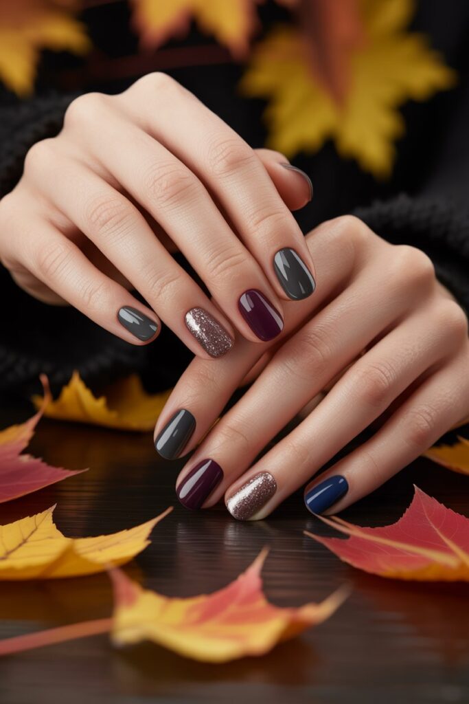 Moody Dark Shades with a Pop of Glitter 🌑✨
