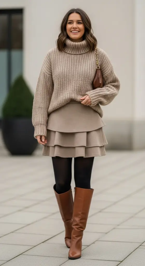 Layered Skirts with Thick Tights