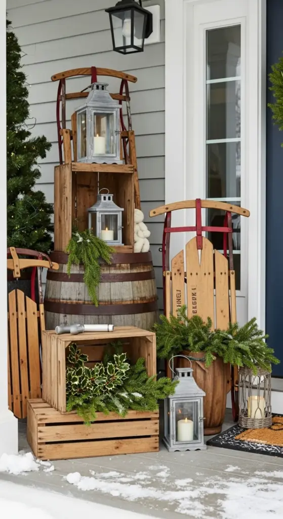 Winter Porch Entryway Decor