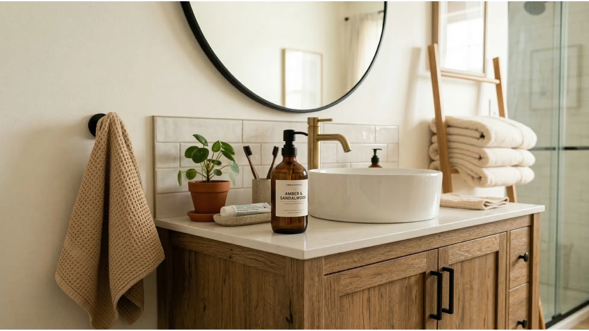 Warm Tone Bathroom Ideas