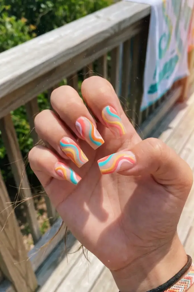 abstract-swirl-colorful-square-summer-nails