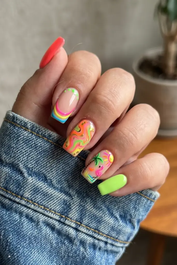 bright-neon-square-summer-nails-ideas