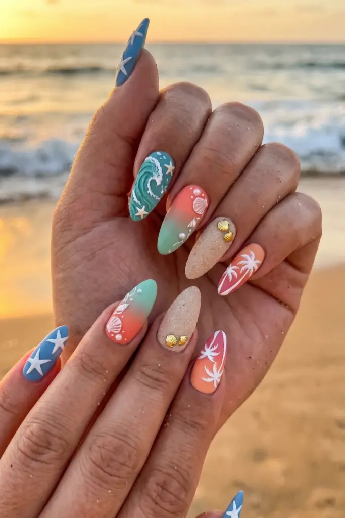 matte-acrylic-summer-nail-designs