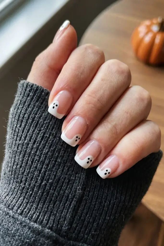 minimalist-ghost-french-tip-halloween
