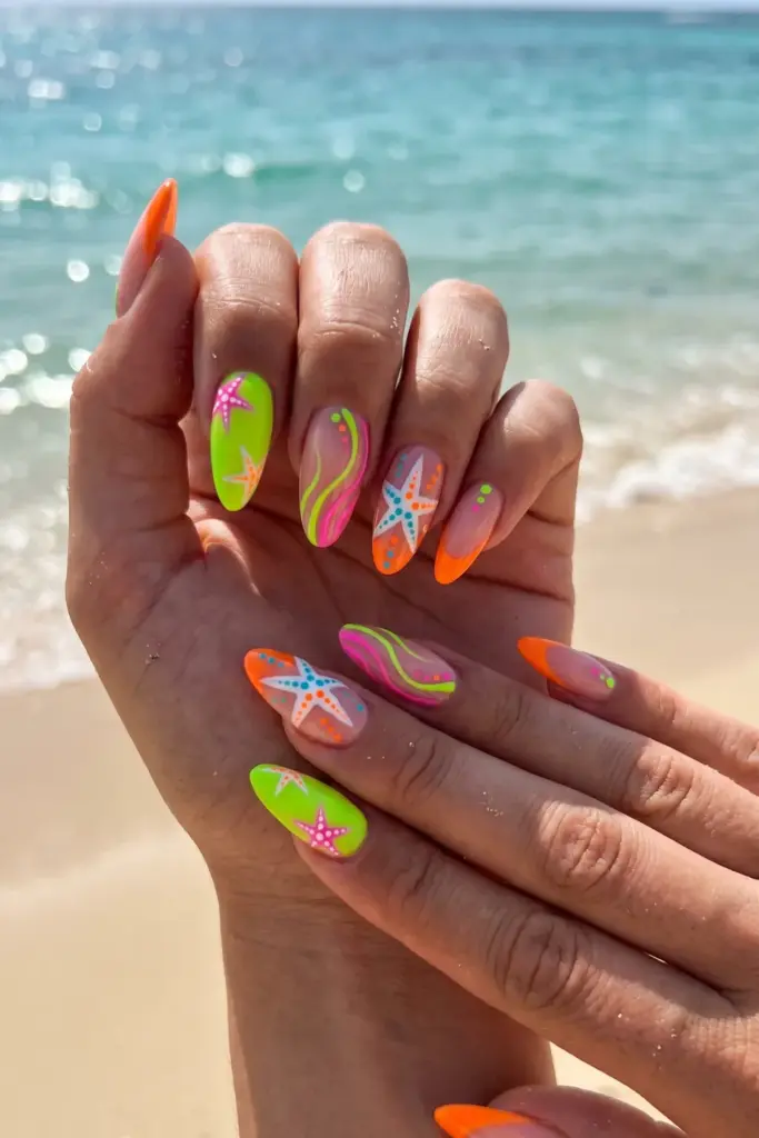 neon-acrylic-summer-nail-designs