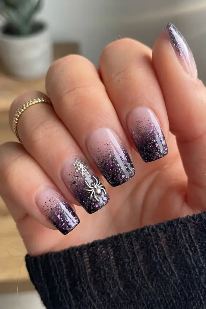 spooky-glitter-ombre-halloween-nails
