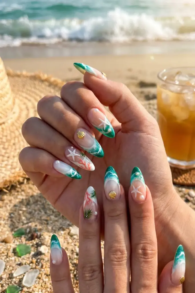 tropical-acrylic-summer-nails